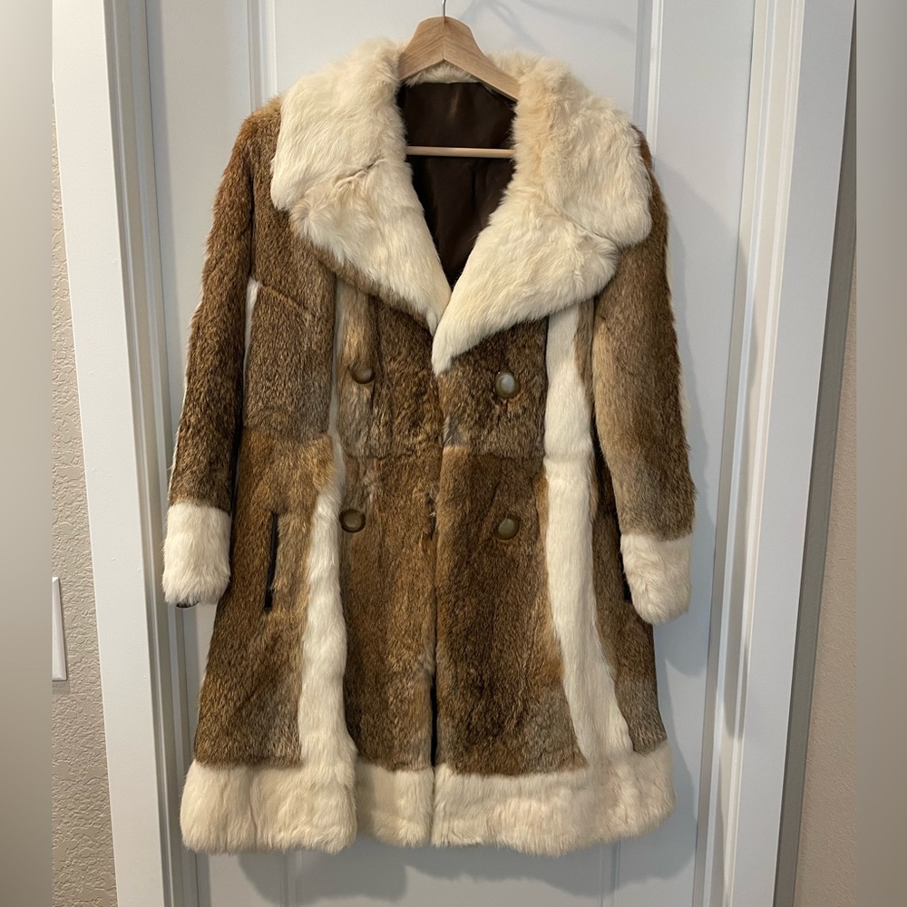 Real rabbit fur coat with silk lining